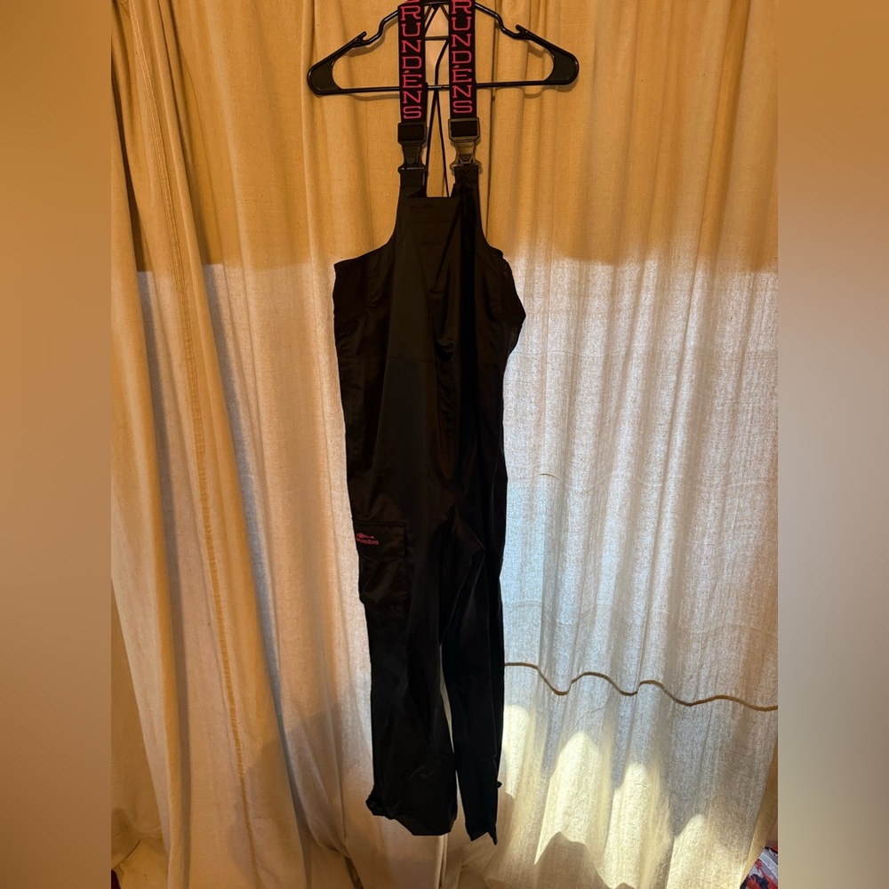 Grundéns Waterproof Bib Overalls Black Fishing Rain Gear Size Small